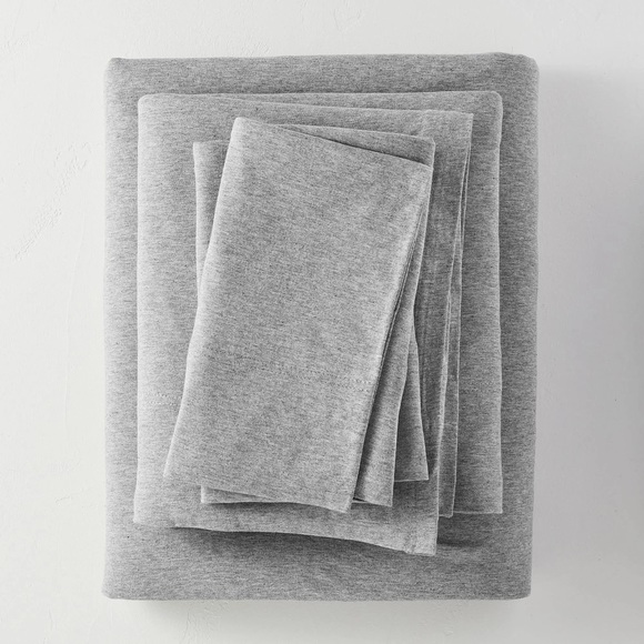 Casaluna Bedding Casaluna Jersey Solid Sheet Set Light Gray King